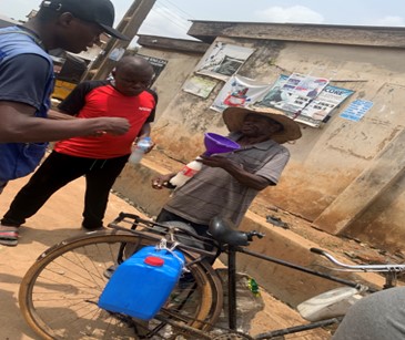 Mr Okeke in palm wine trading